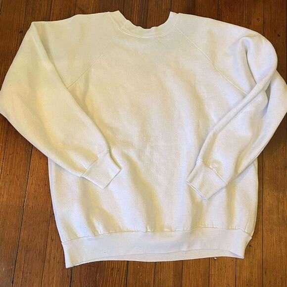 Vintage 90's White Christmas Bear Hug Me! Sweatshirt Sz Large BJ Design Concepts - Picture 2 of 2